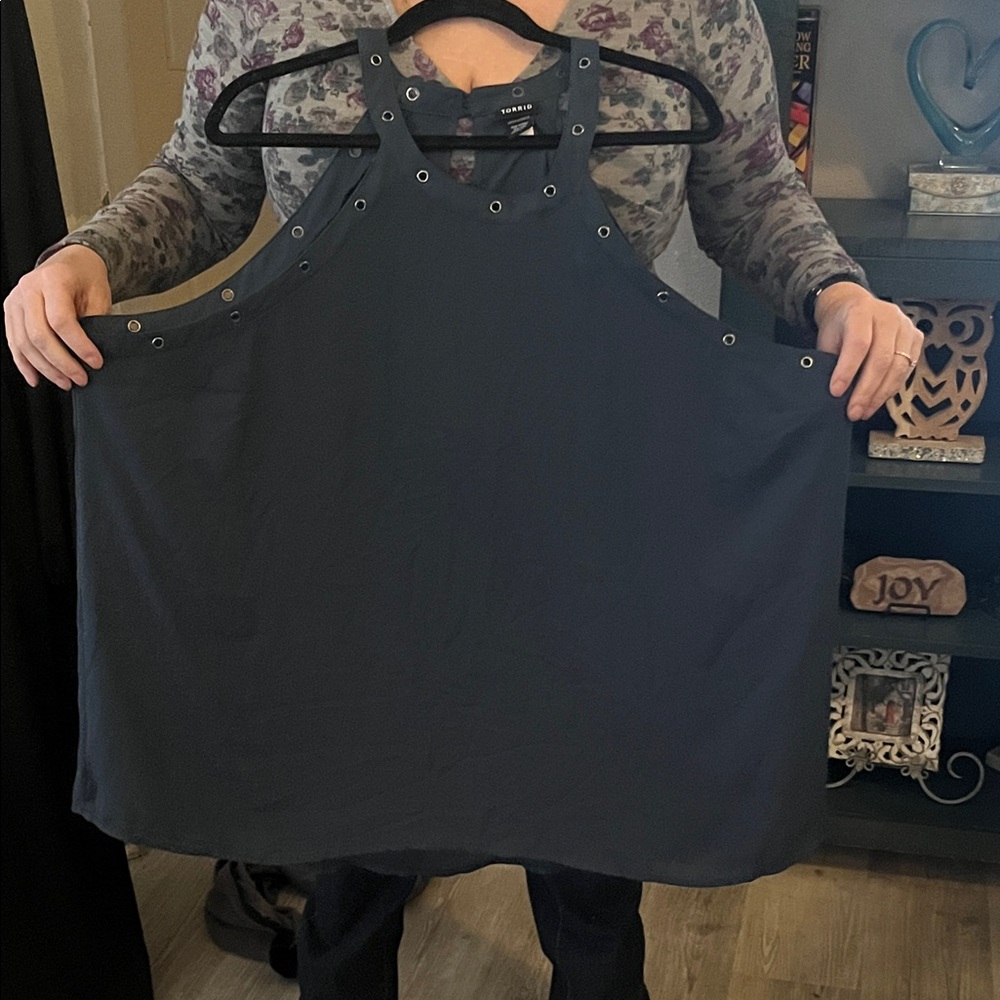 Torrid Navy Grommet Detail Blouse